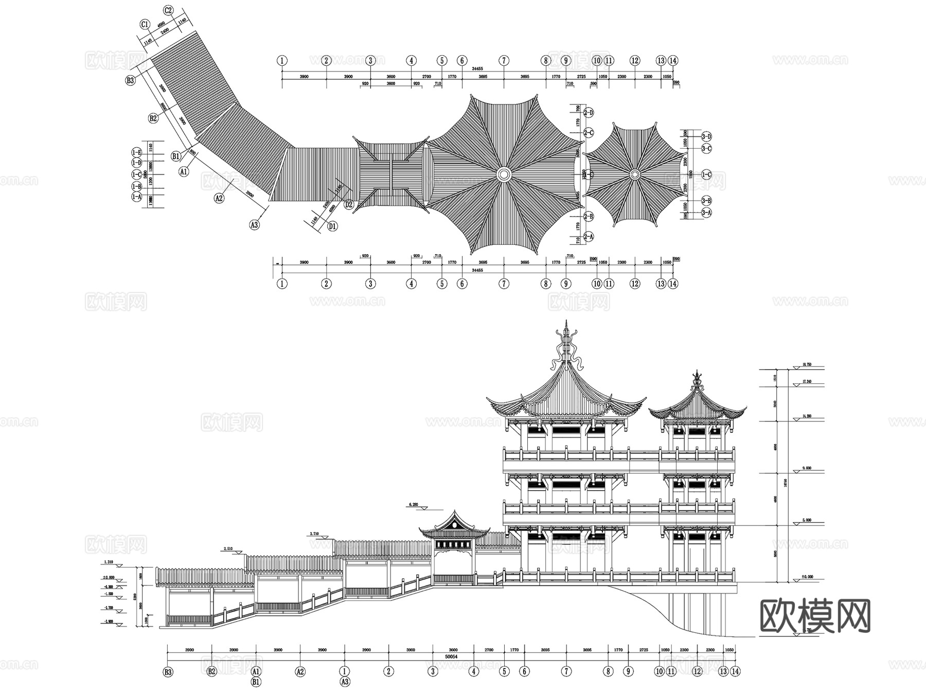 古建园林休闲景观亭CAD施工图详图集 180套cad施工图