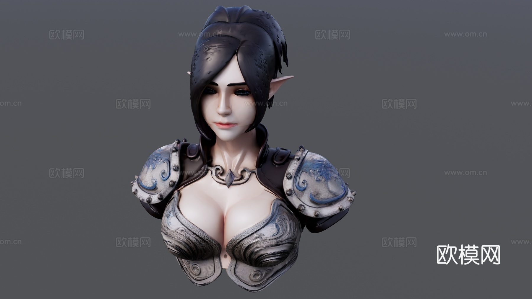 精灵女战士半身像su模型