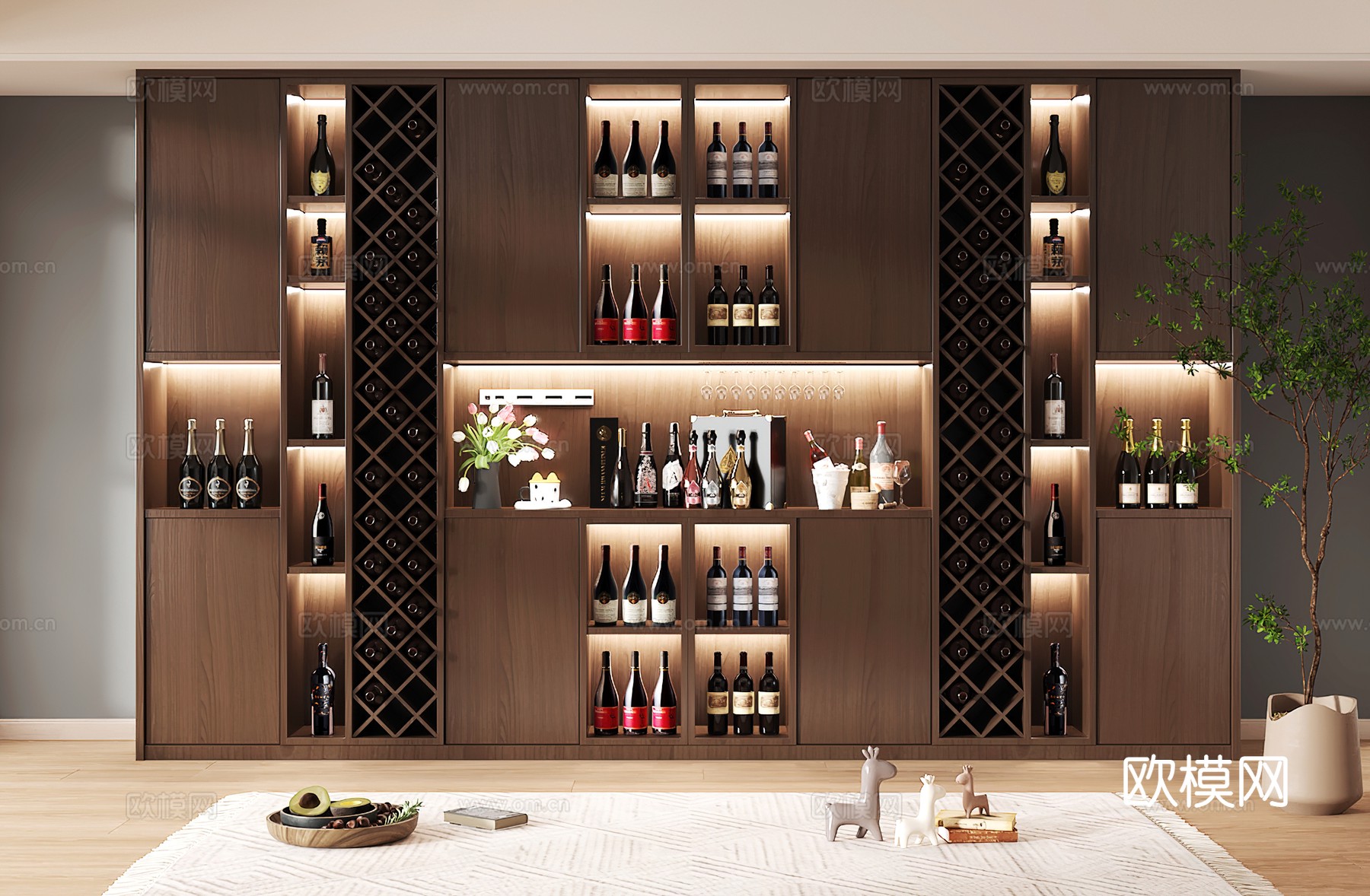 酒柜设计 酒柜 红酒柜 吧台酒柜 隔断酒柜3d模型下载