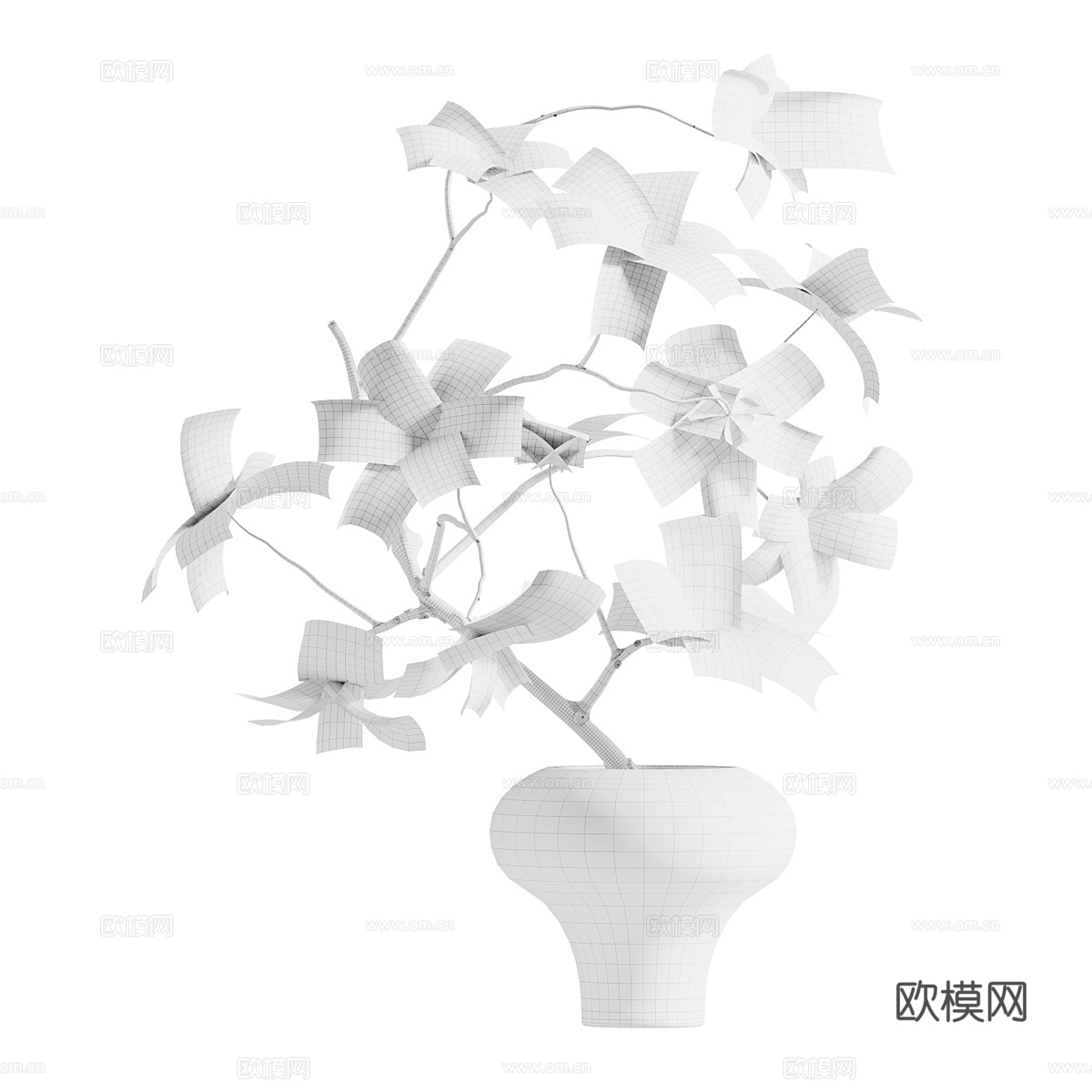 现代绿植花艺装饰盆景3d模型下载（渲染图5）
