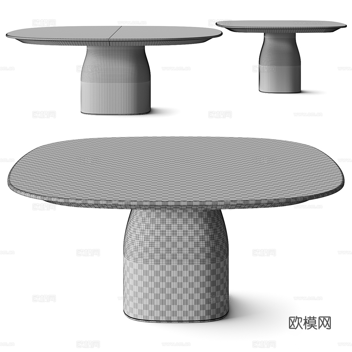 Minotti现代大理石餐桌3d模型