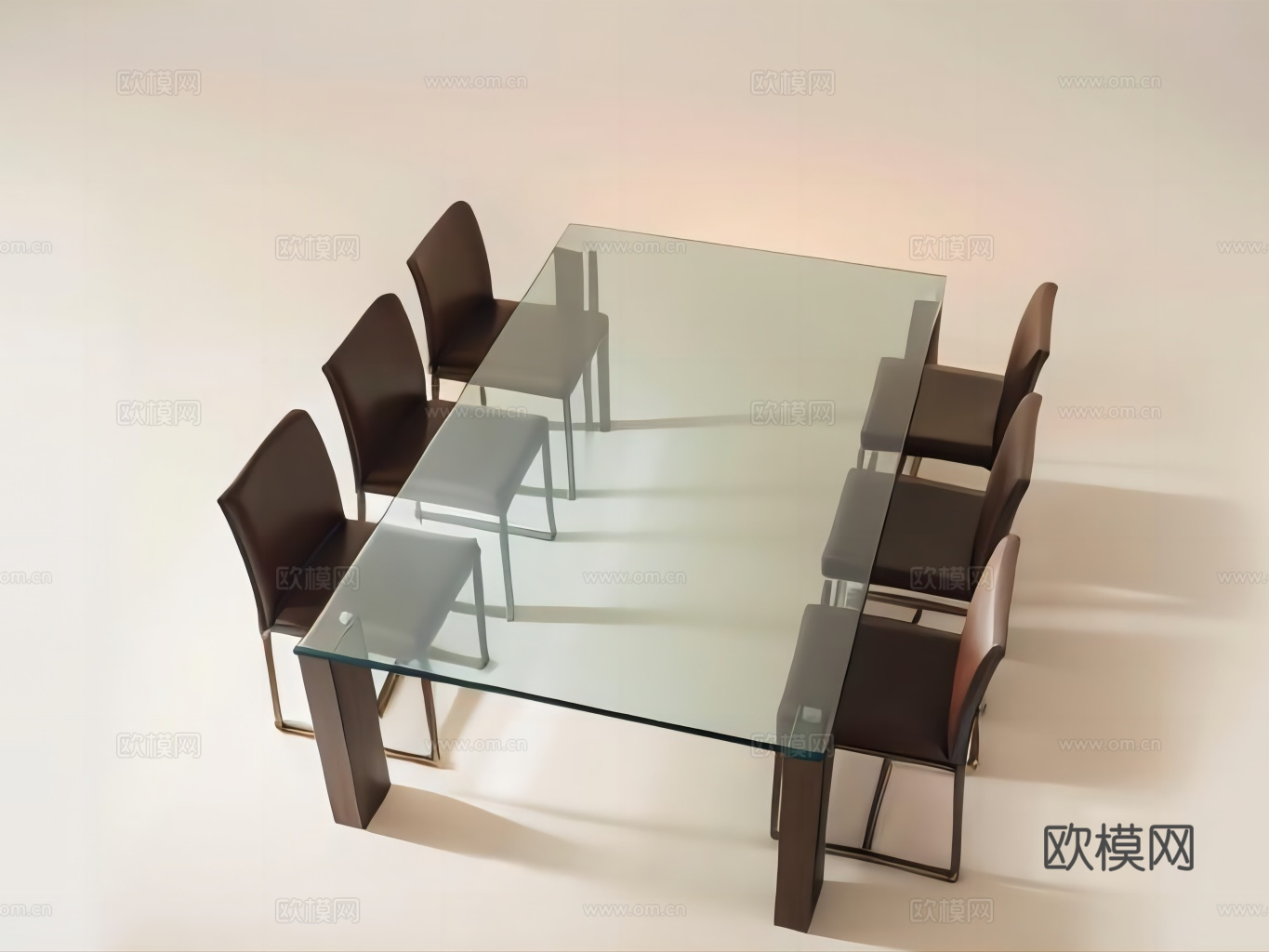 玻璃茶几su模型