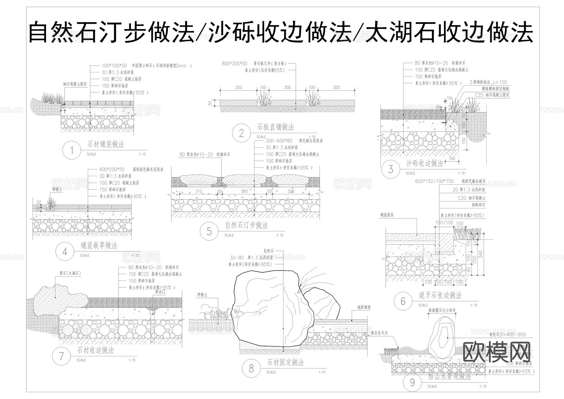 地面铺装CAD节点cad施工图