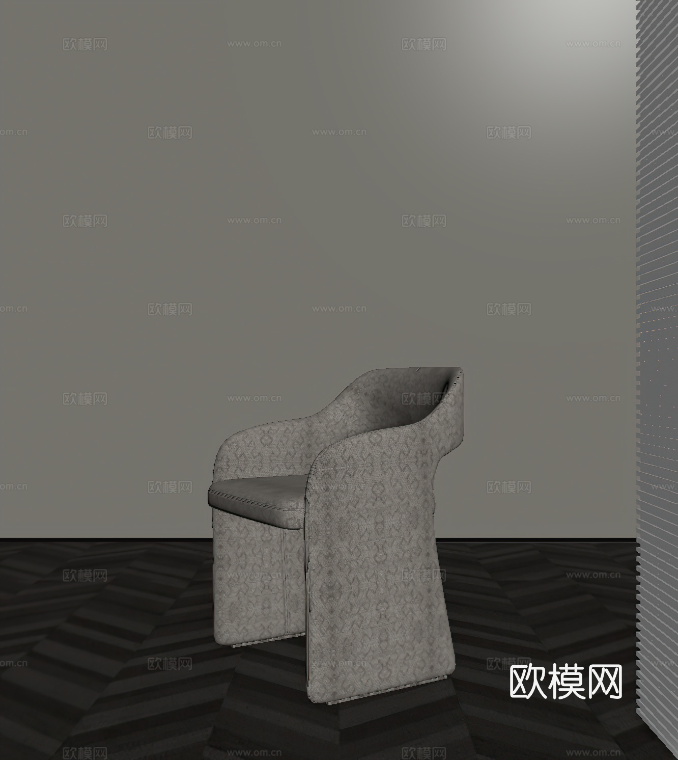 现代布艺餐椅 单椅su模型
