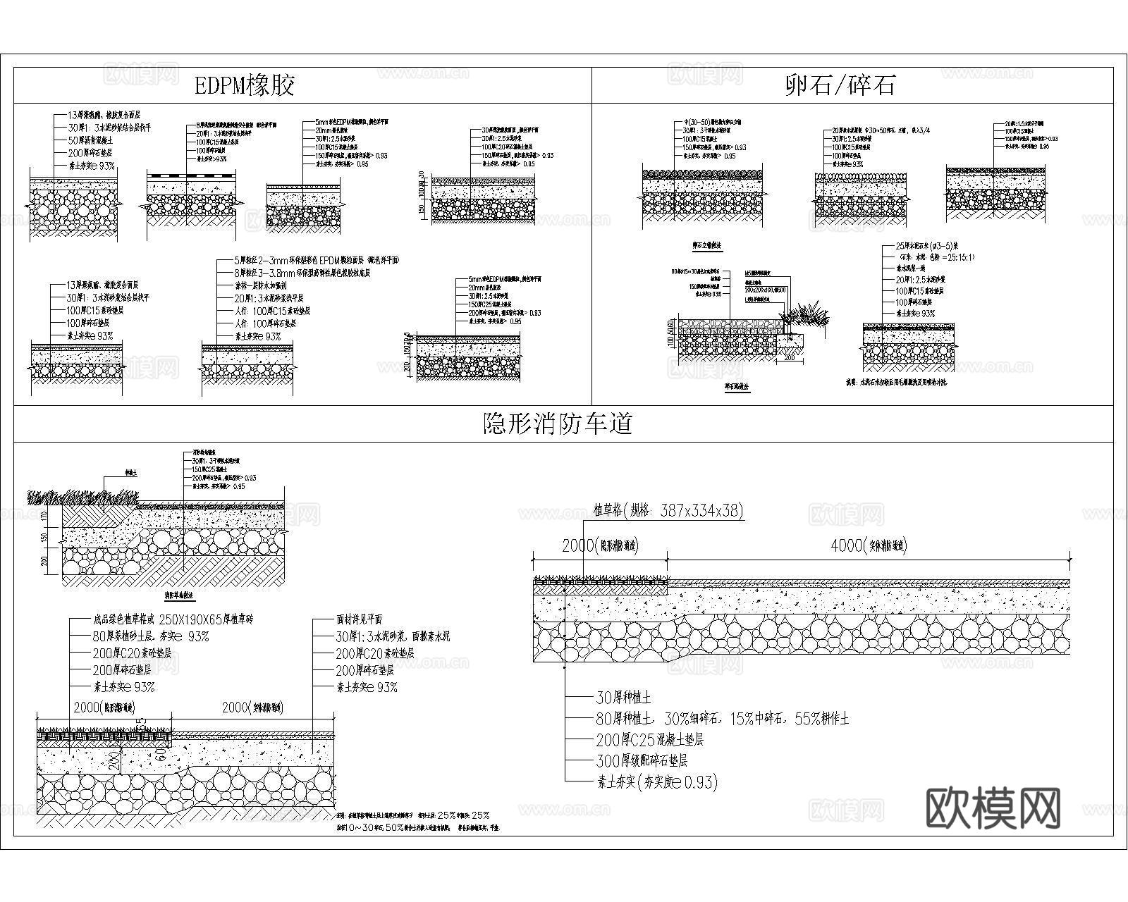 地面铺装CAD节点cad施工图