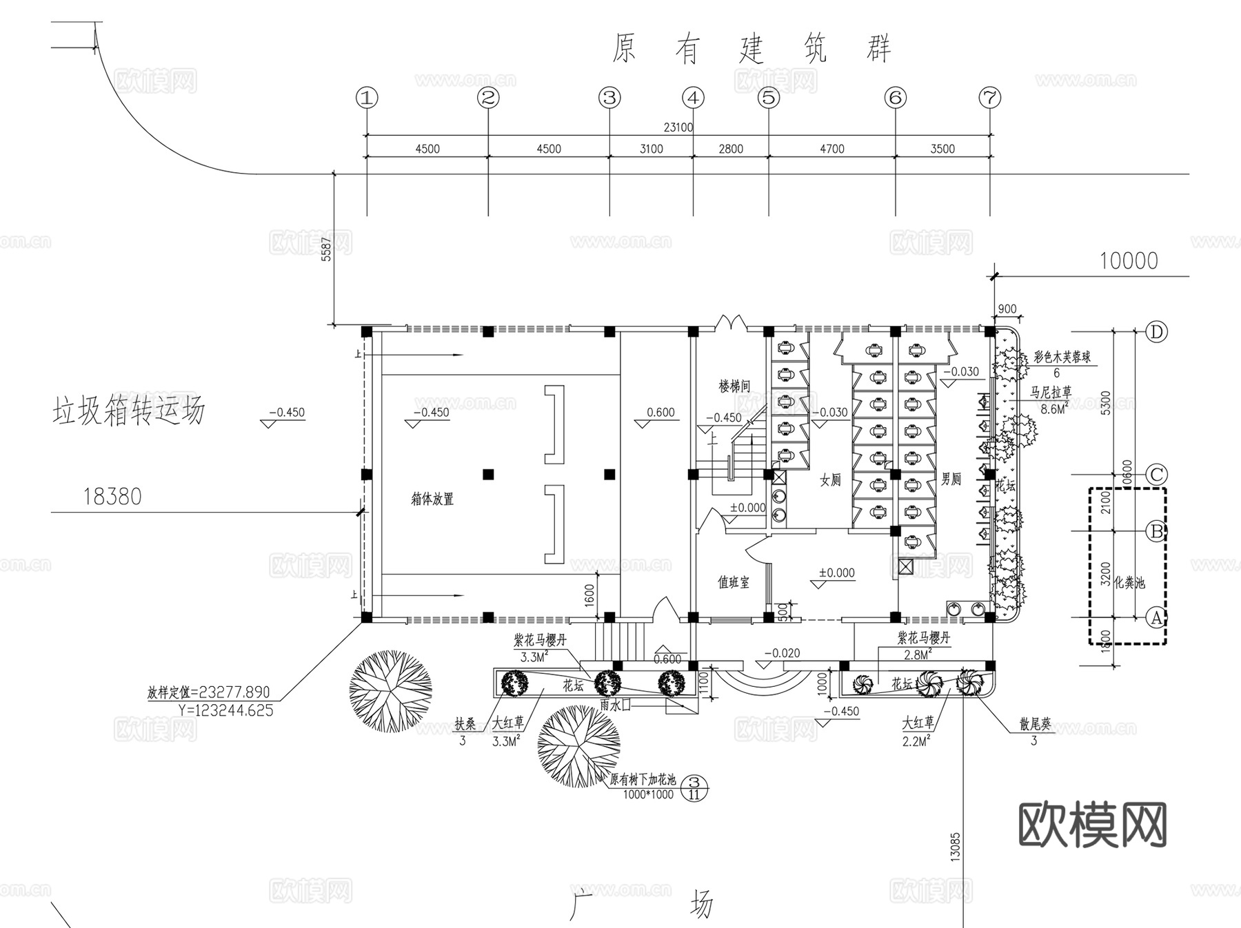 公共厕所卫生间垃圾站建筑室内CAD施工图集120套cad施工图