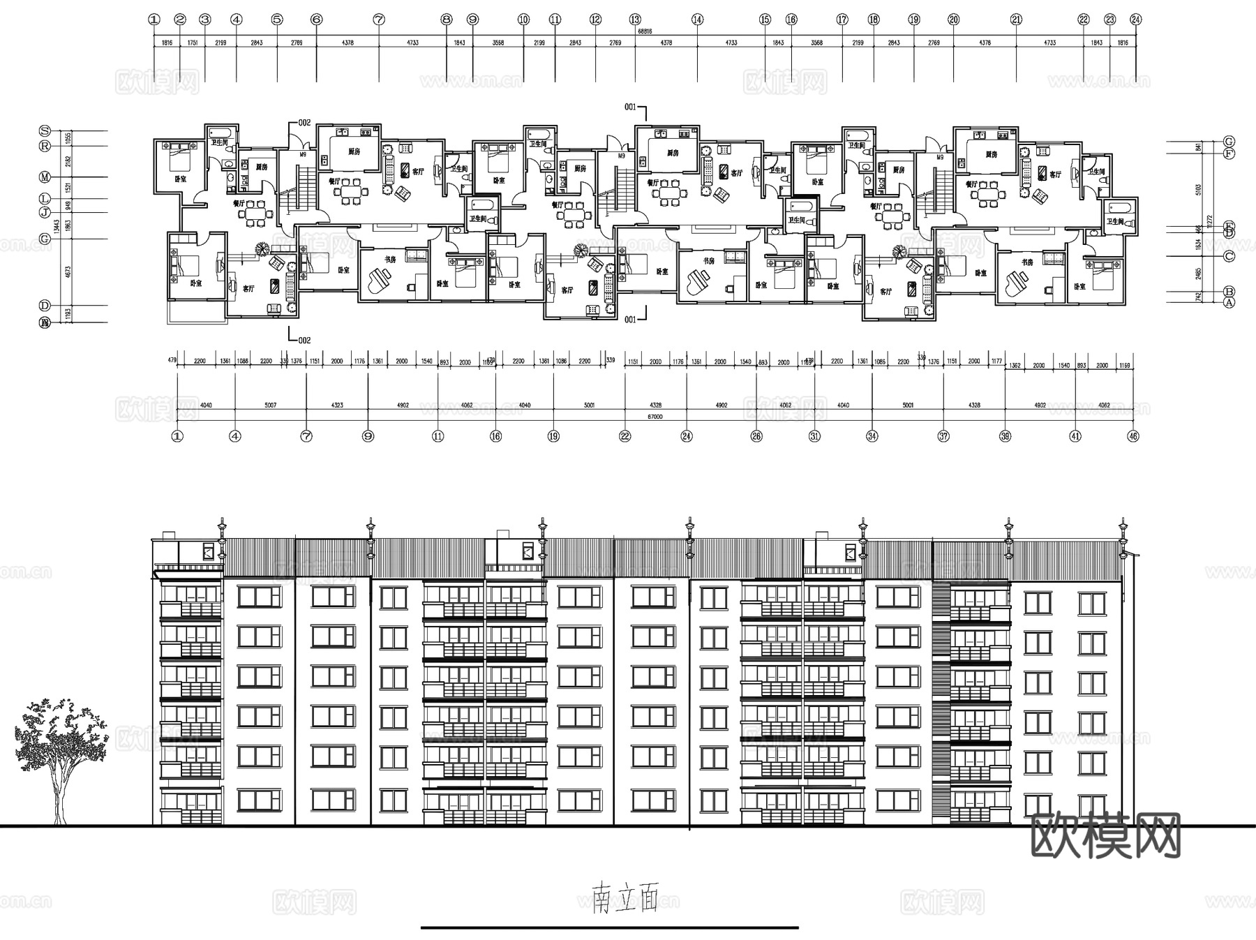徽派风格建筑CAD施工图详图集 23套cad施工图