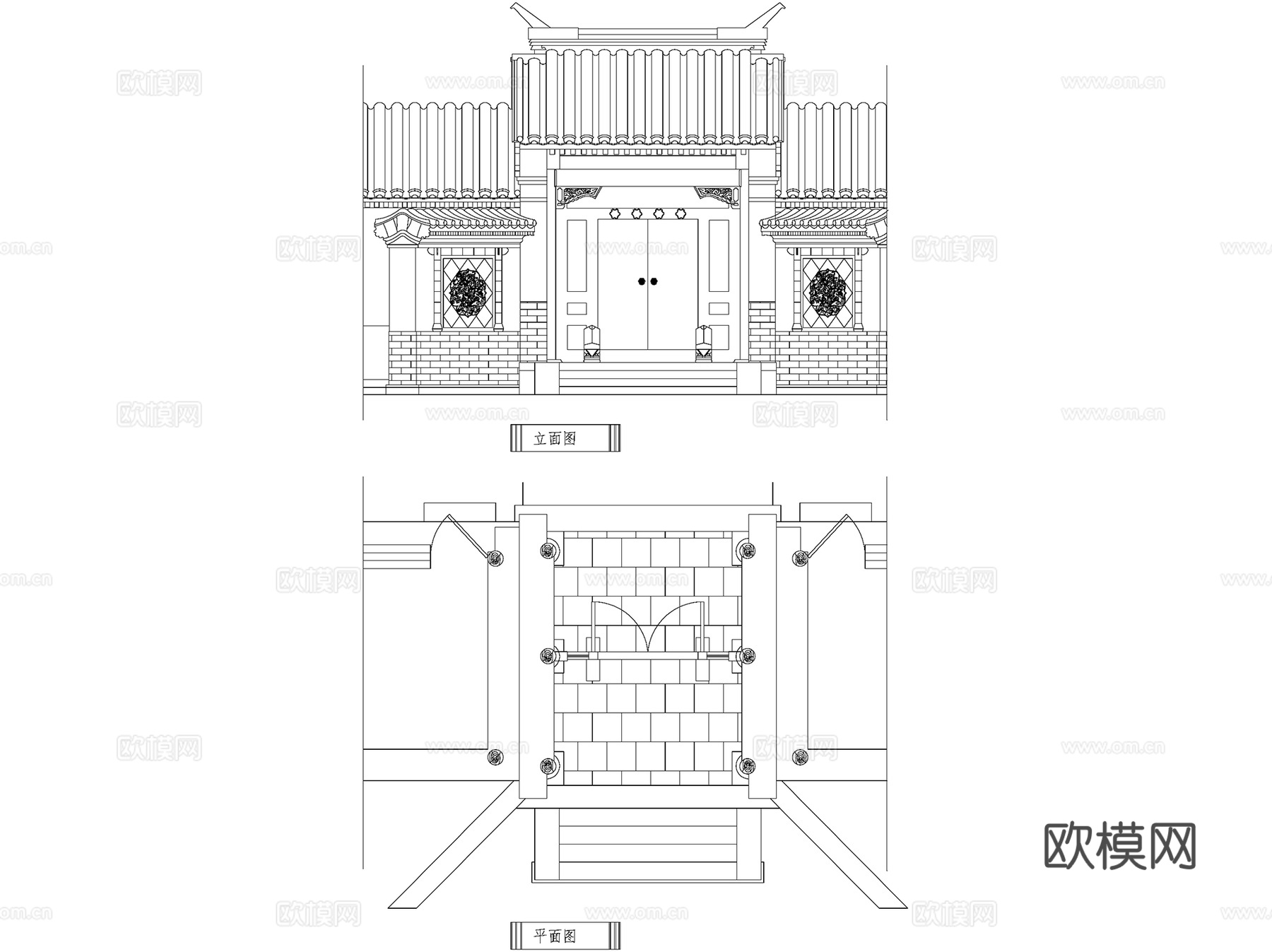 古建园林大门房间门大样图块CAD施工图集 474套cad施工图