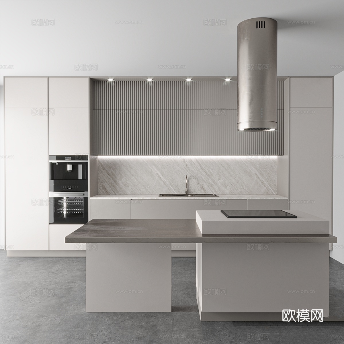 现代厨房513d模型下载