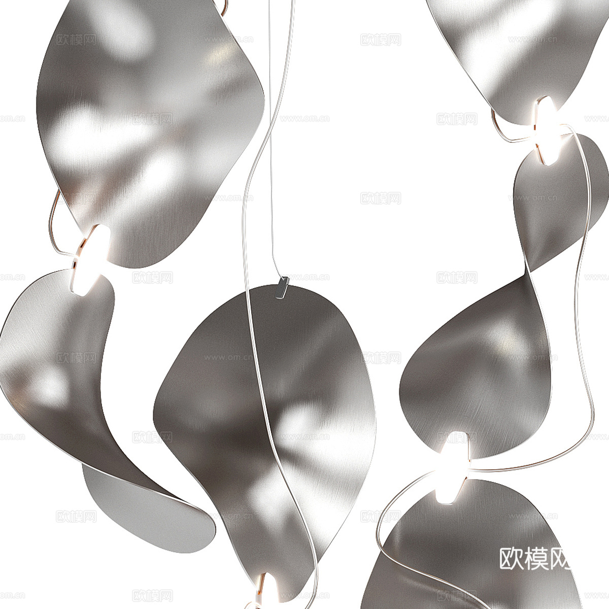现代金属艺术吊灯3d模型下载（渲染图3）