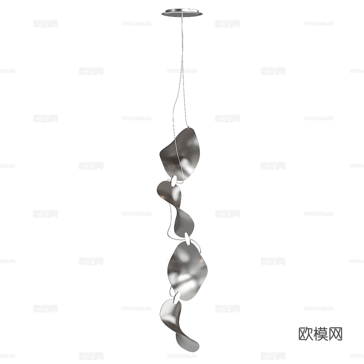 现代金属艺术吊灯3d模型下载（渲染图2）