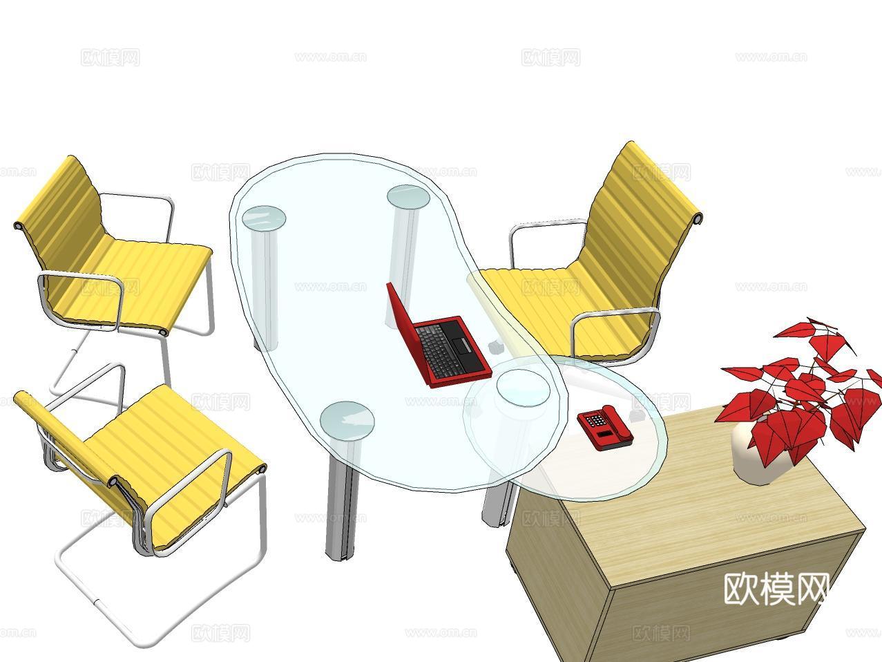 休闲桌椅su模型