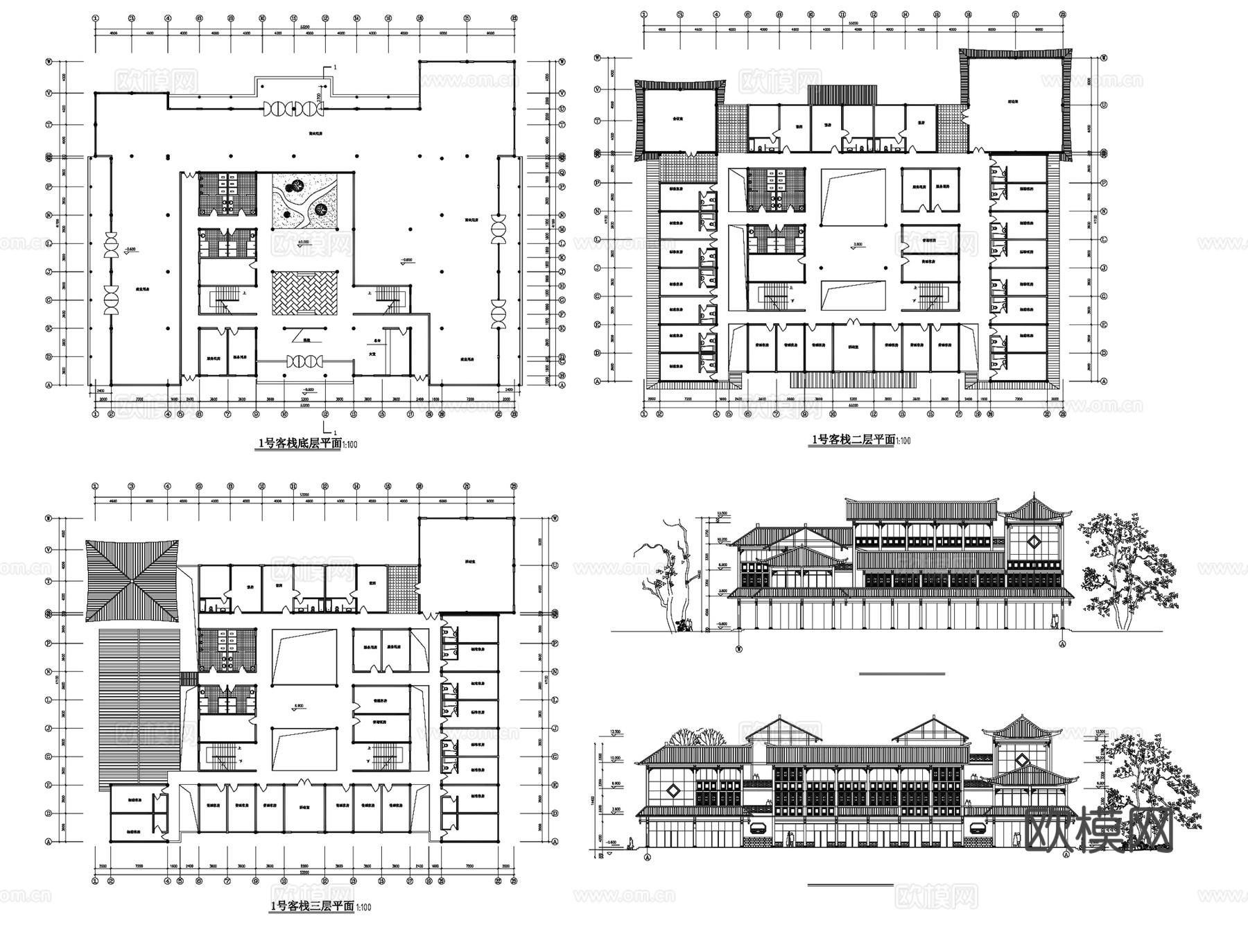 中式古建各民族地域民居建筑CAD施工图集 60套cad施工图