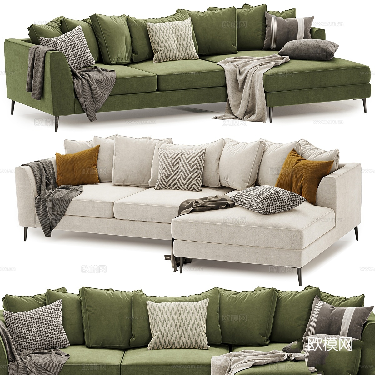 伦敦大型靠枕躺椅沙发3d模型下载