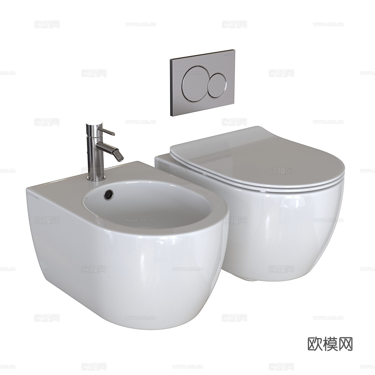 Scarabeo Ceramiche Moon 壁挂式马桶3d模型