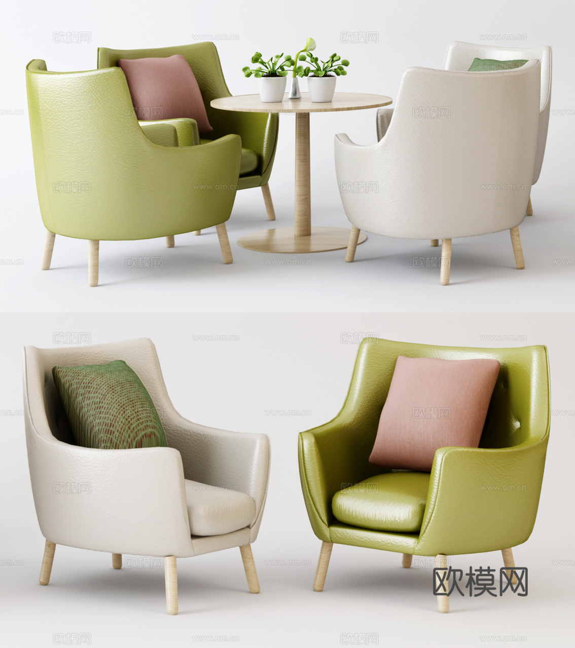 北欧餐桌椅 休闲桌椅 洽谈桌椅 酒店桌椅3d模型下载