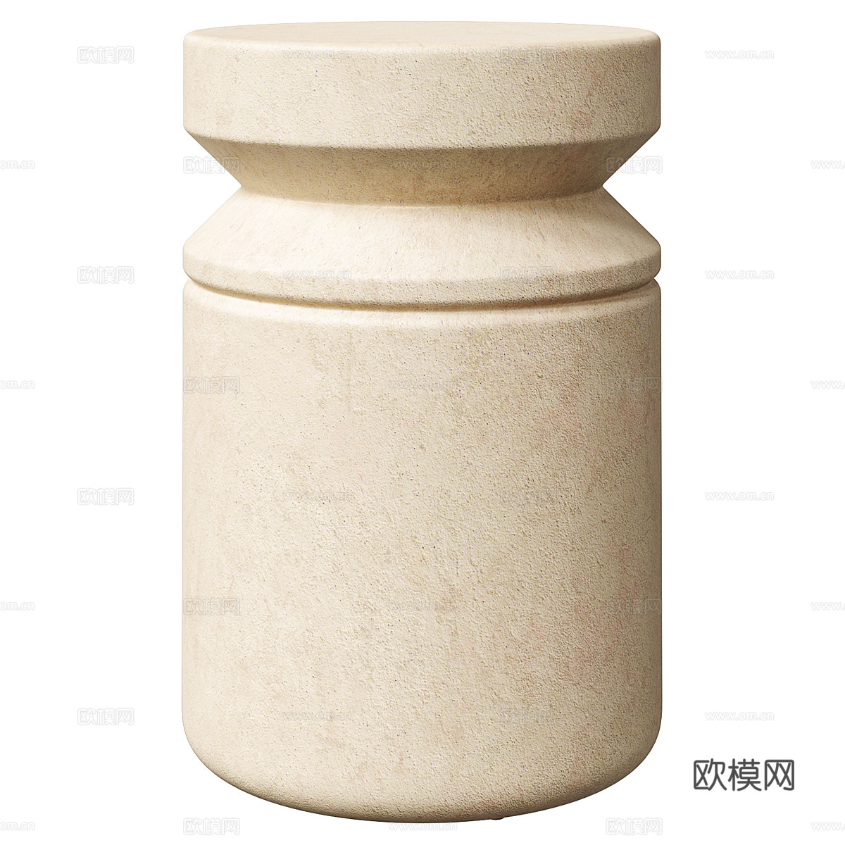 侘寂风边几石材角几组合3d模型下载（渲染图3）