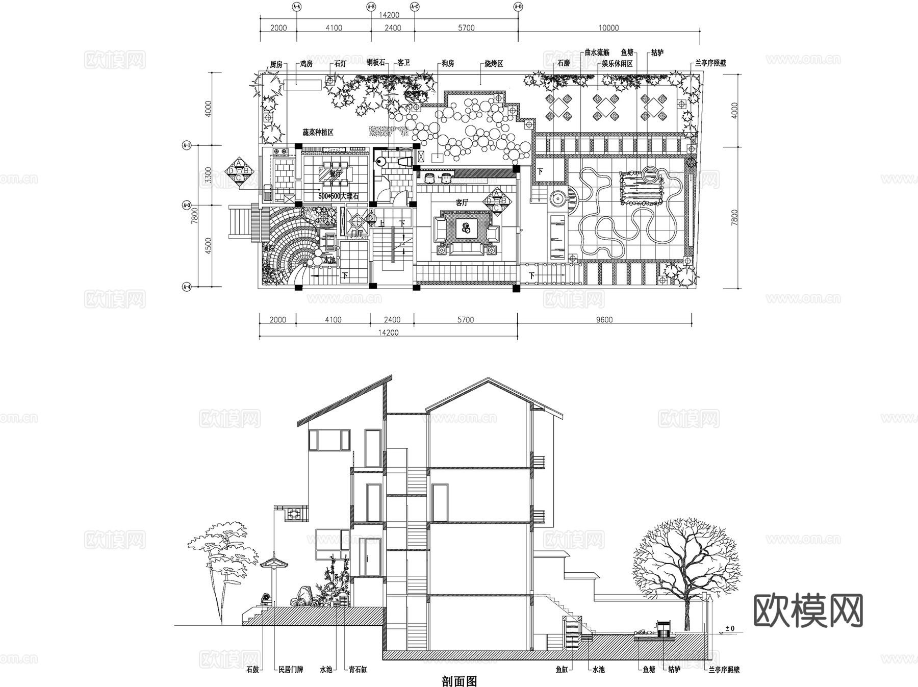 中式古建各民族地域民居建筑CAD施工图集 60套cad施工图