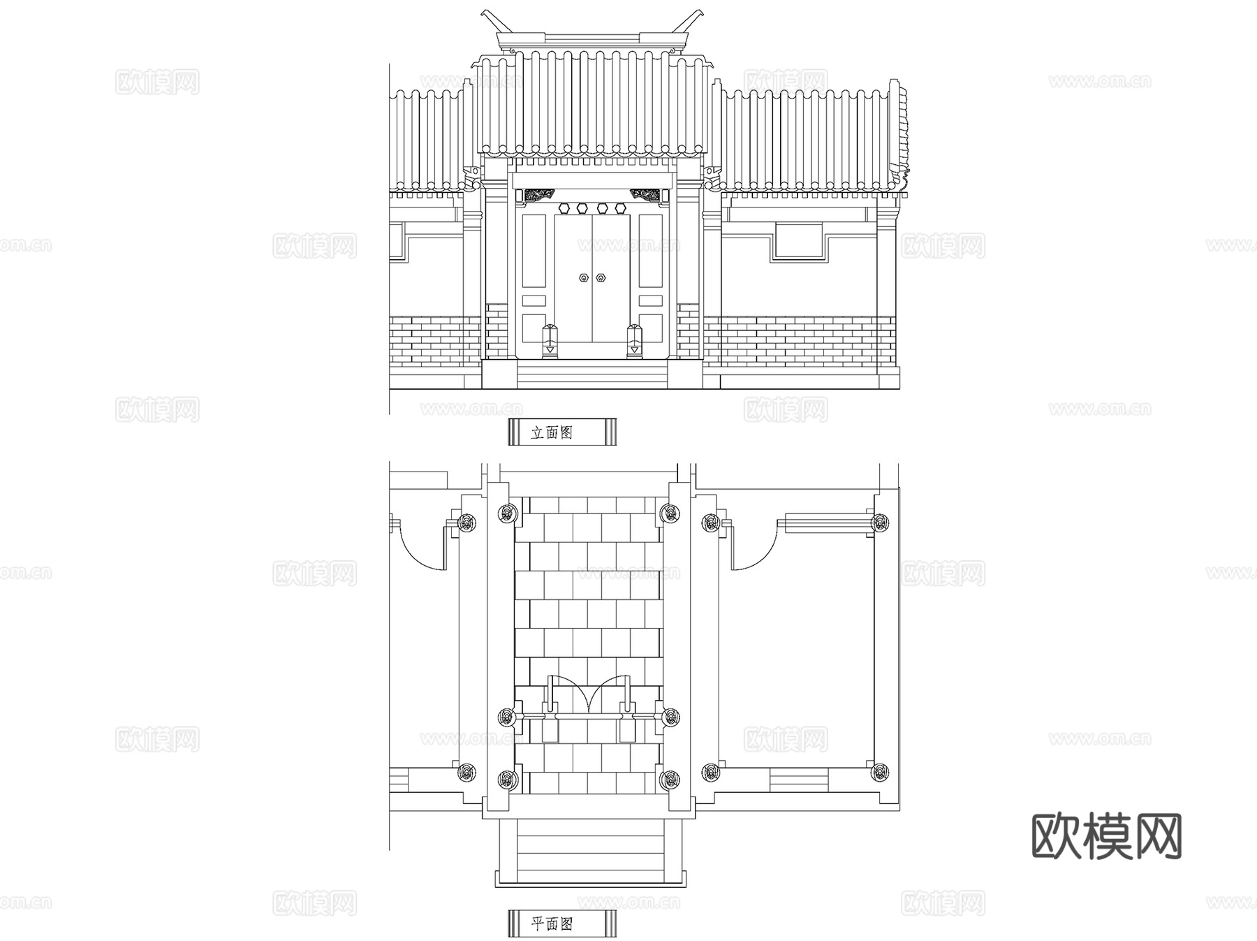 古建园林大门房间门大样图块CAD施工图集 474套cad施工图