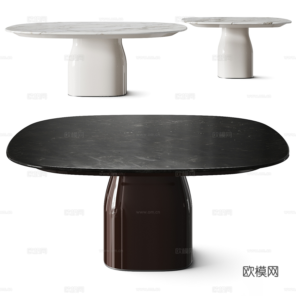 Minotti现代大理石餐桌3d模型