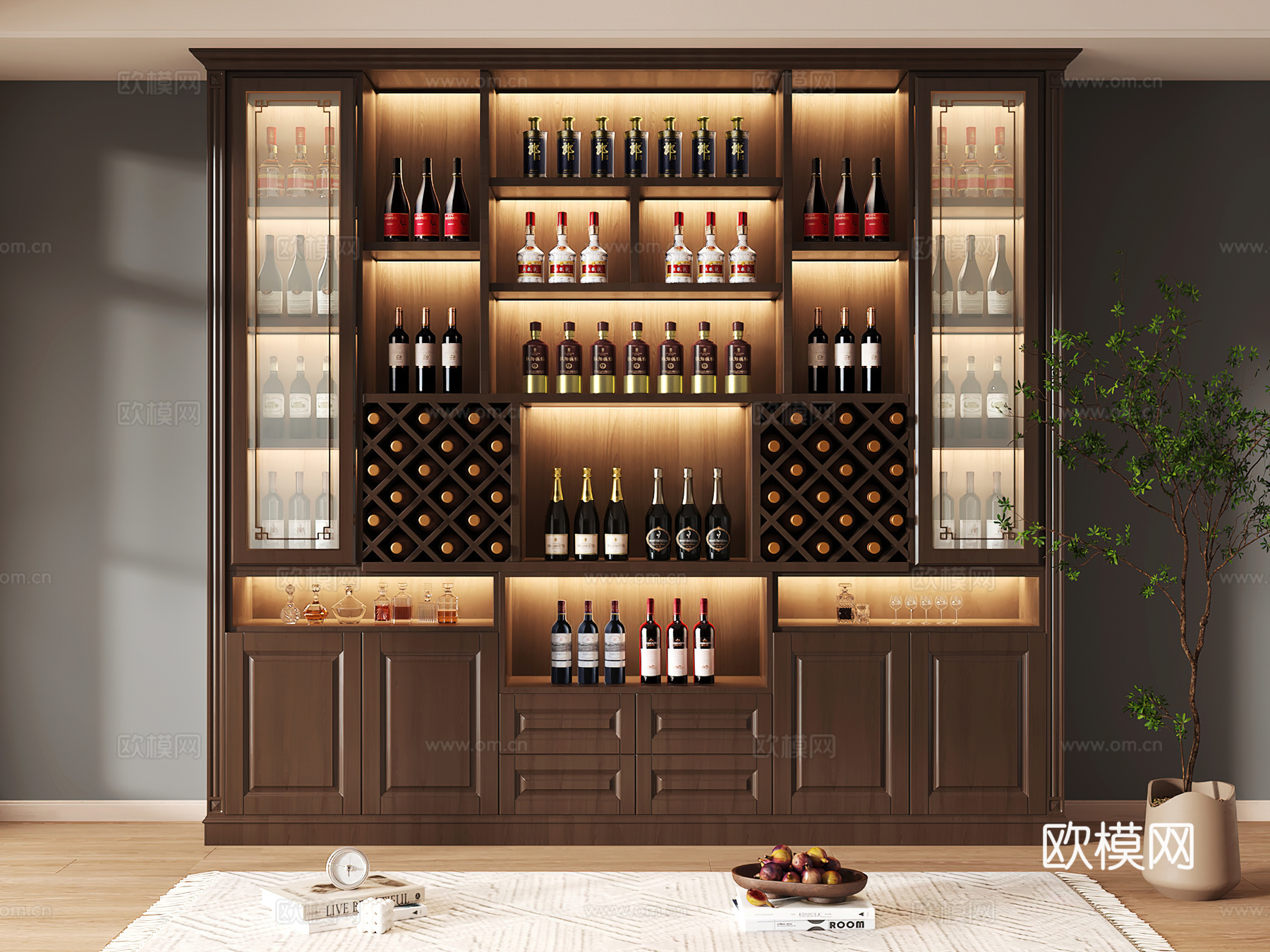 酒柜设计 酒柜 红酒柜 吧台酒柜 隔断酒柜3d模型下载