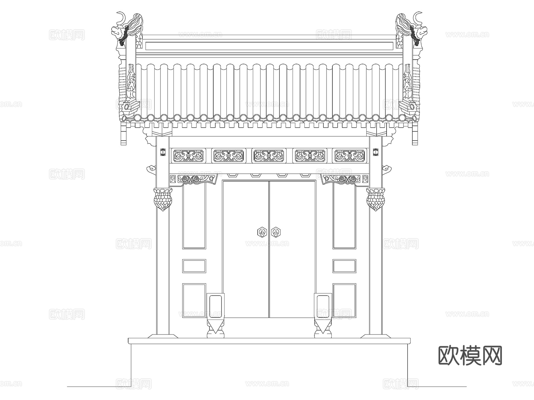 古建园林大门房间门大样图块CAD施工图集 474套cad施工图