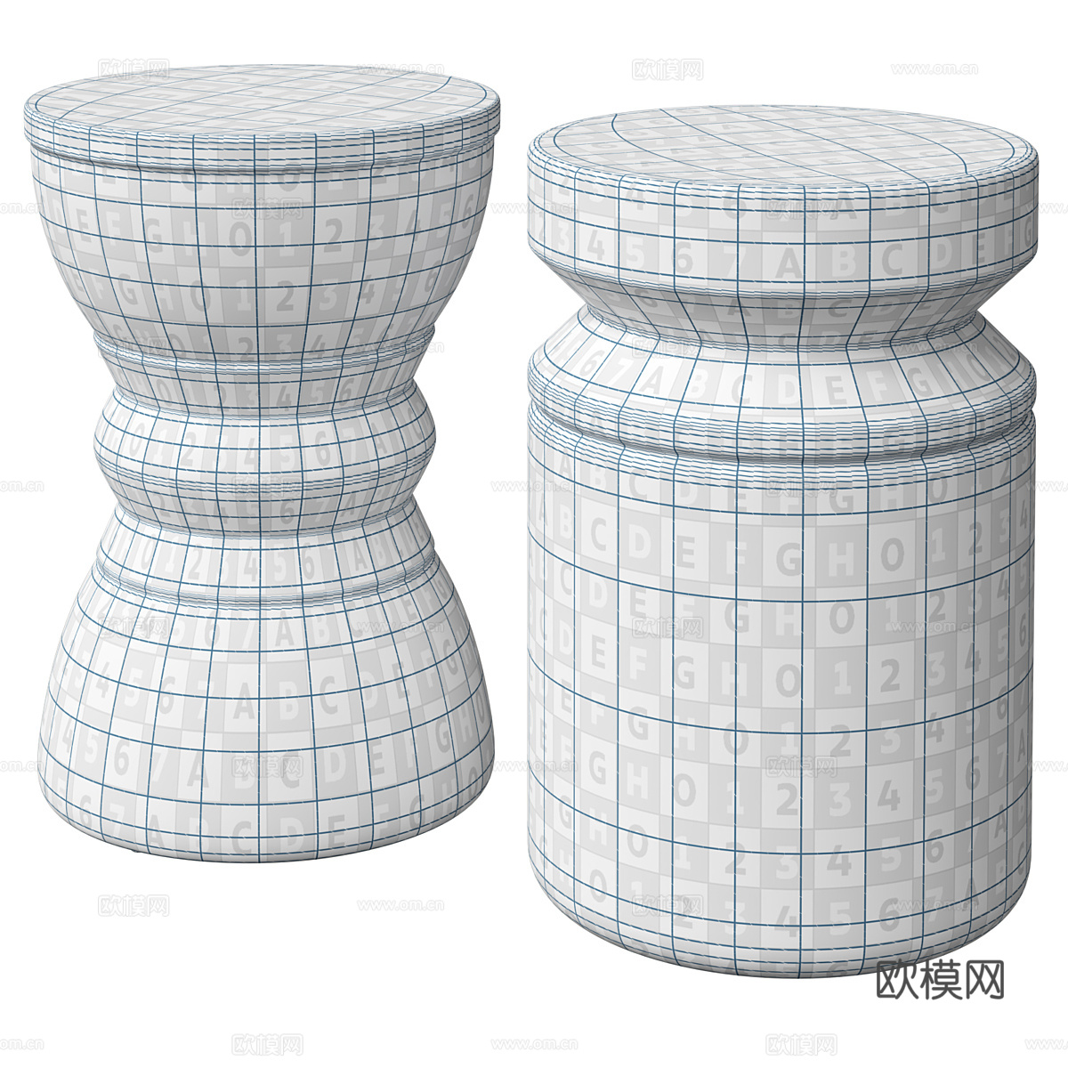 侘寂风边几石材角几组合3d模型下载（渲染图4）