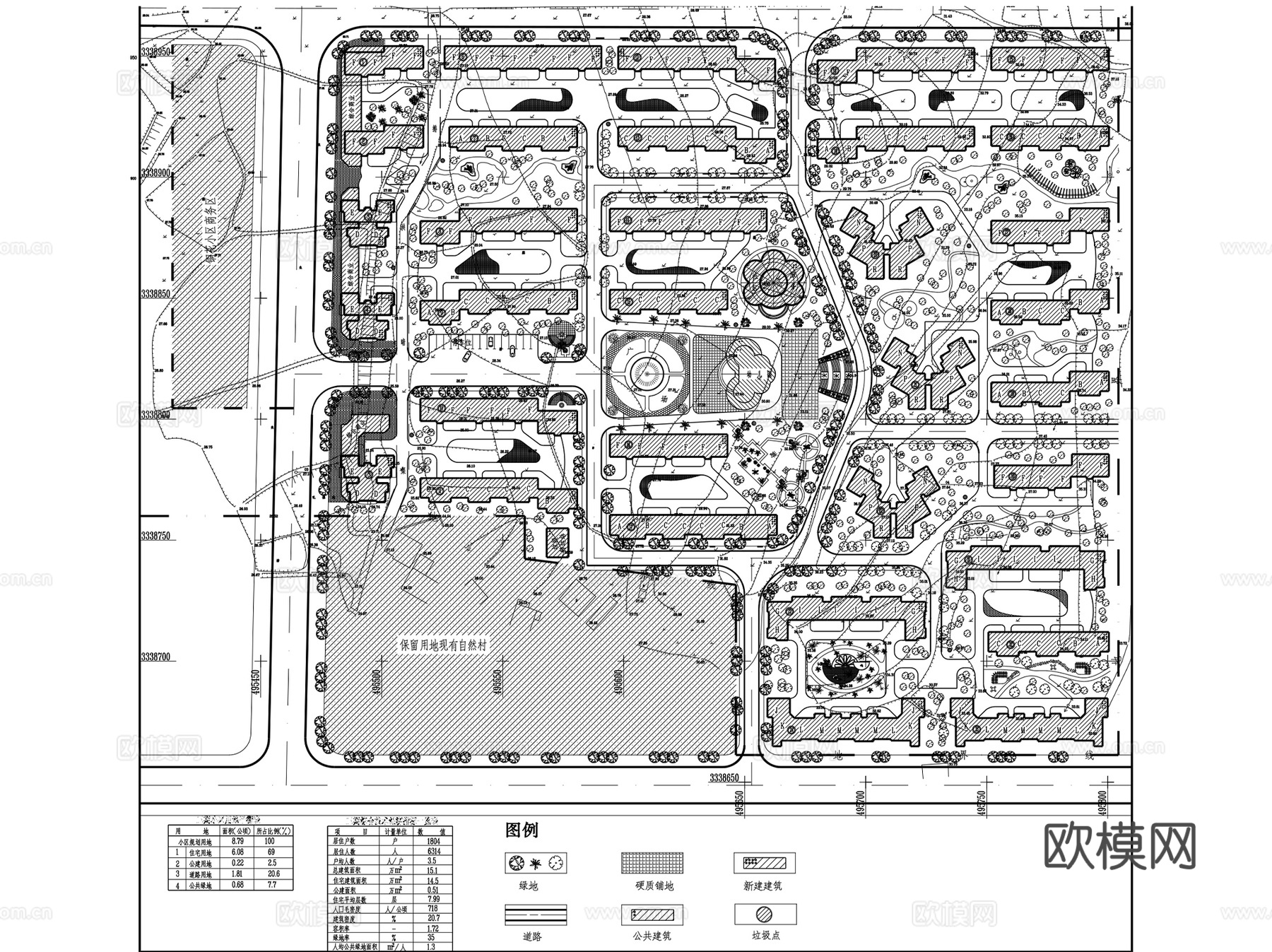 居住区景观绿化植物种植设计CAD施工图集 115套cad施工图