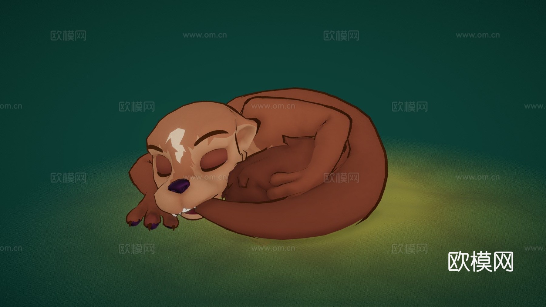 水獭可爱-骨骼展示su模型
