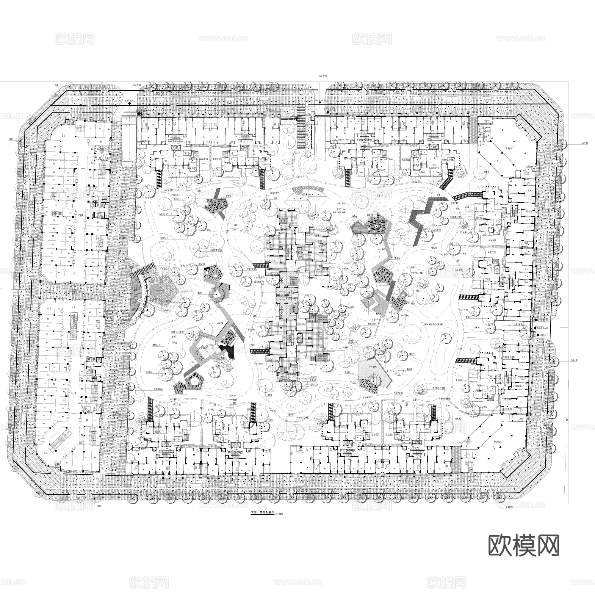龙湖地产居住区大区展示区示范区植物景观CAD施工图集 15套cad施工图