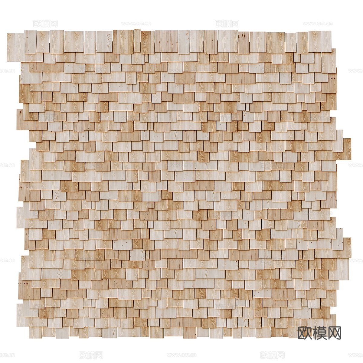 木质屋顶瓦片无缝图案_13d模型下载