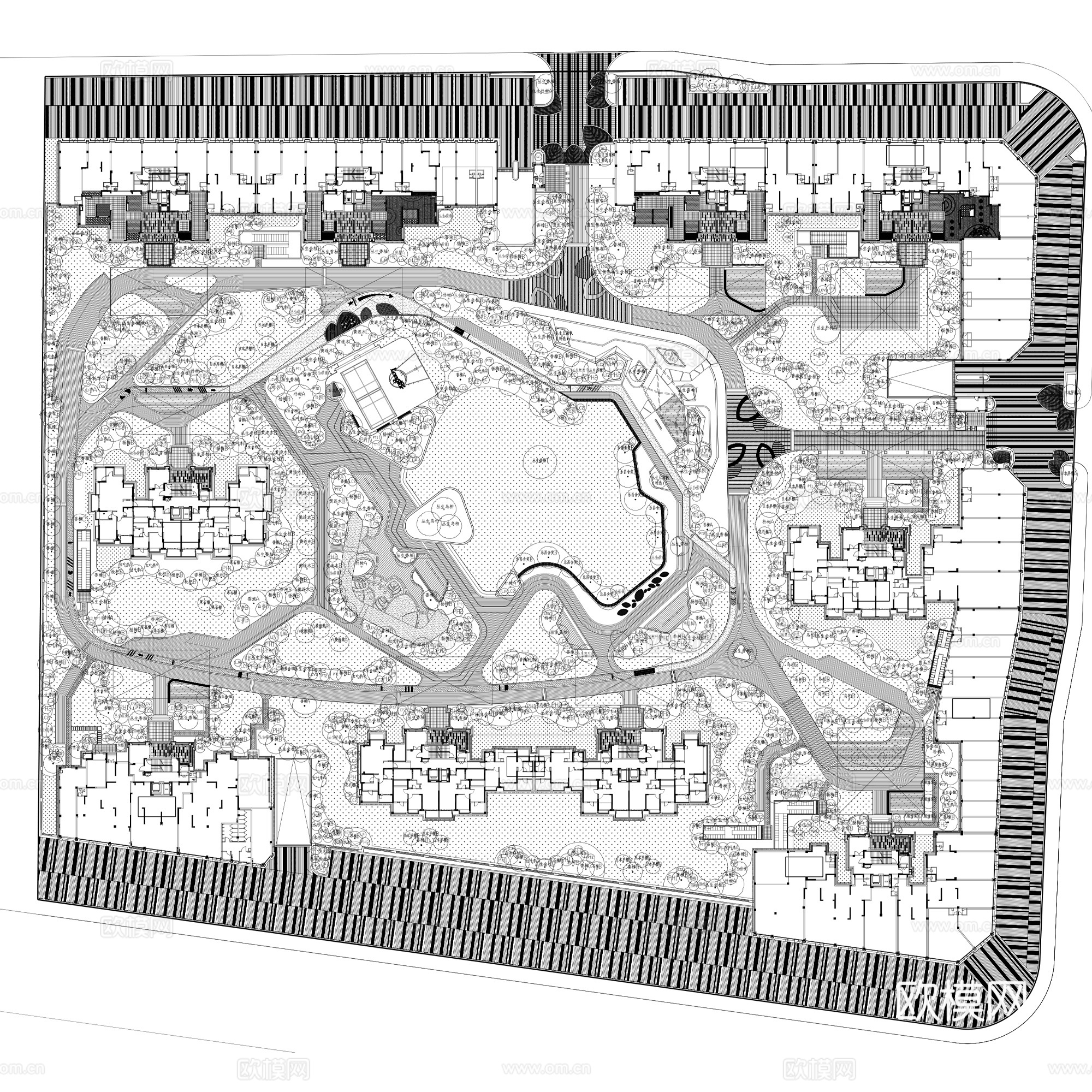 龙湖地产居住区大区展示区示范区植物景观CAD施工图集 15套cad施工图