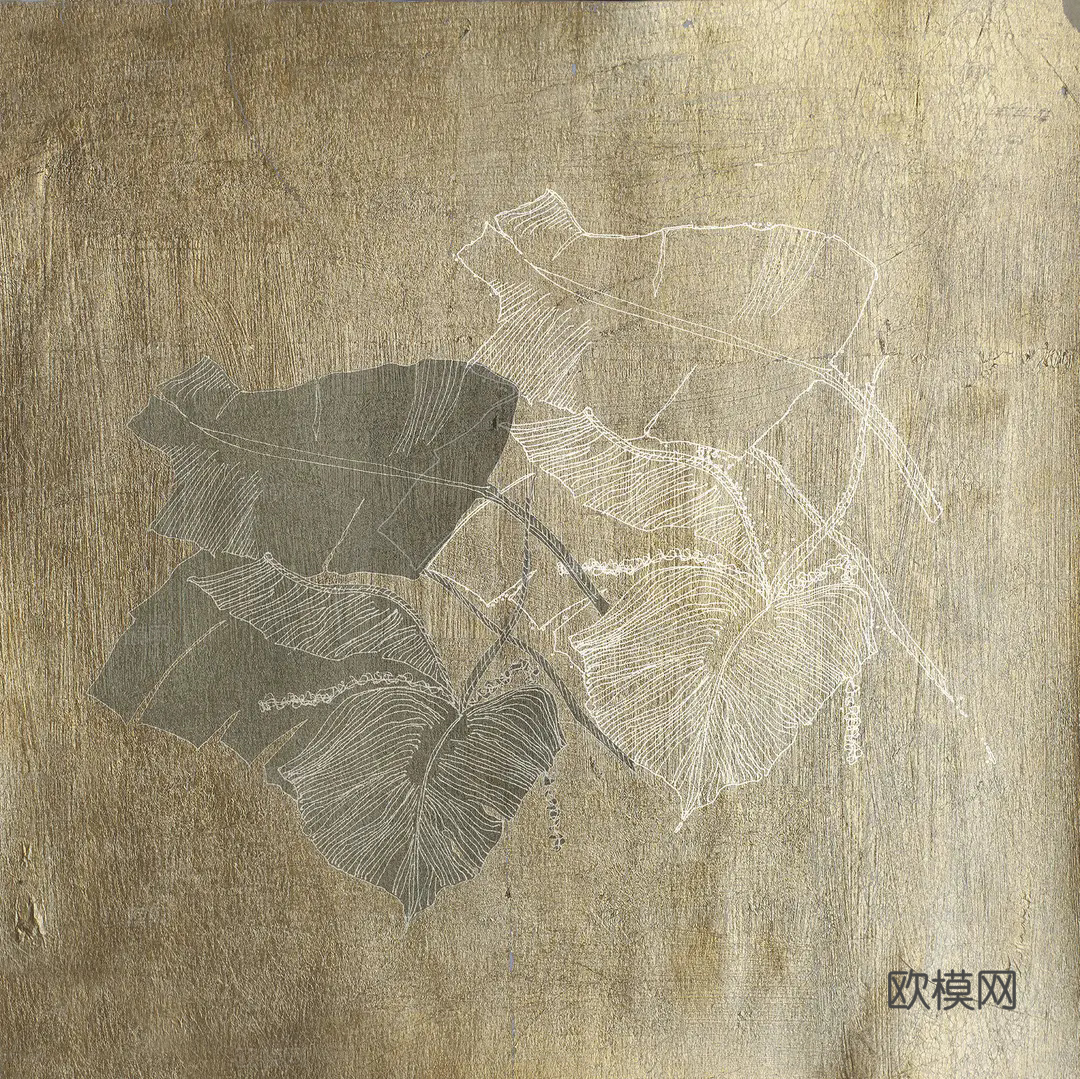 灰色叶子壁纸