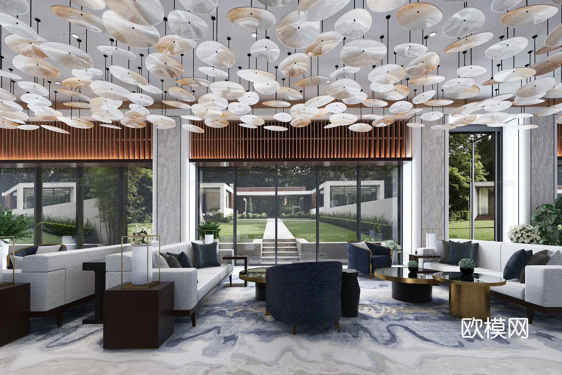 简欧会客前台区930823d模型下载