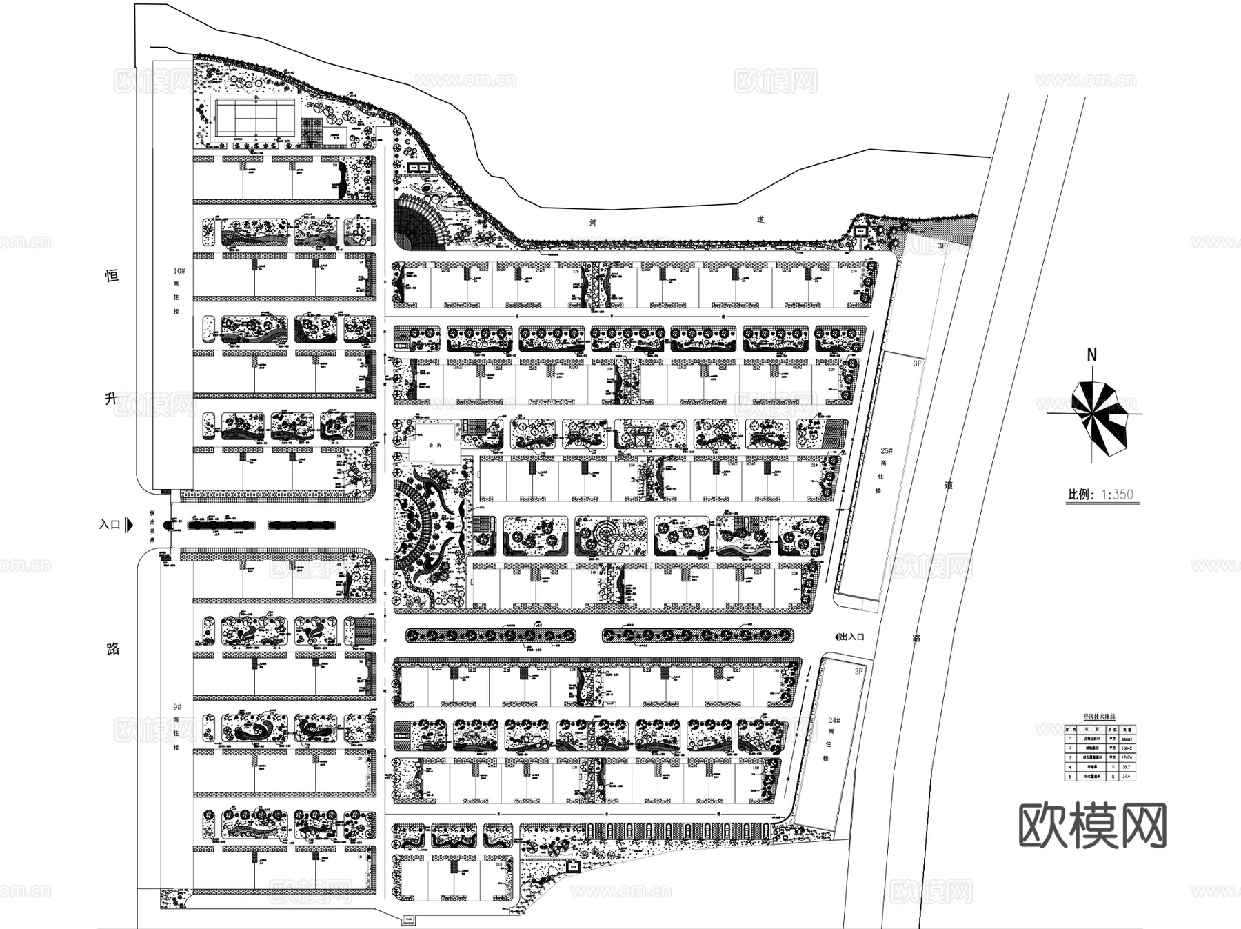 居住区景观绿化植物种植设计CAD施工图集 115套cad施工图