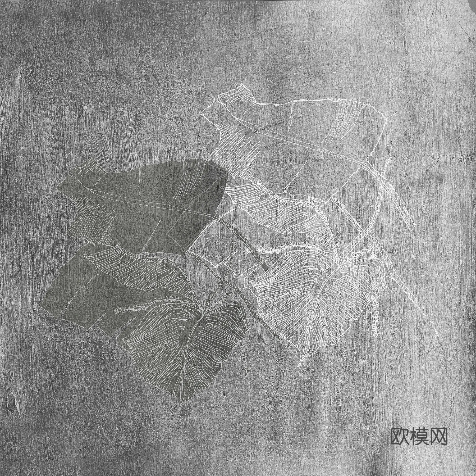 灰色叶子壁纸