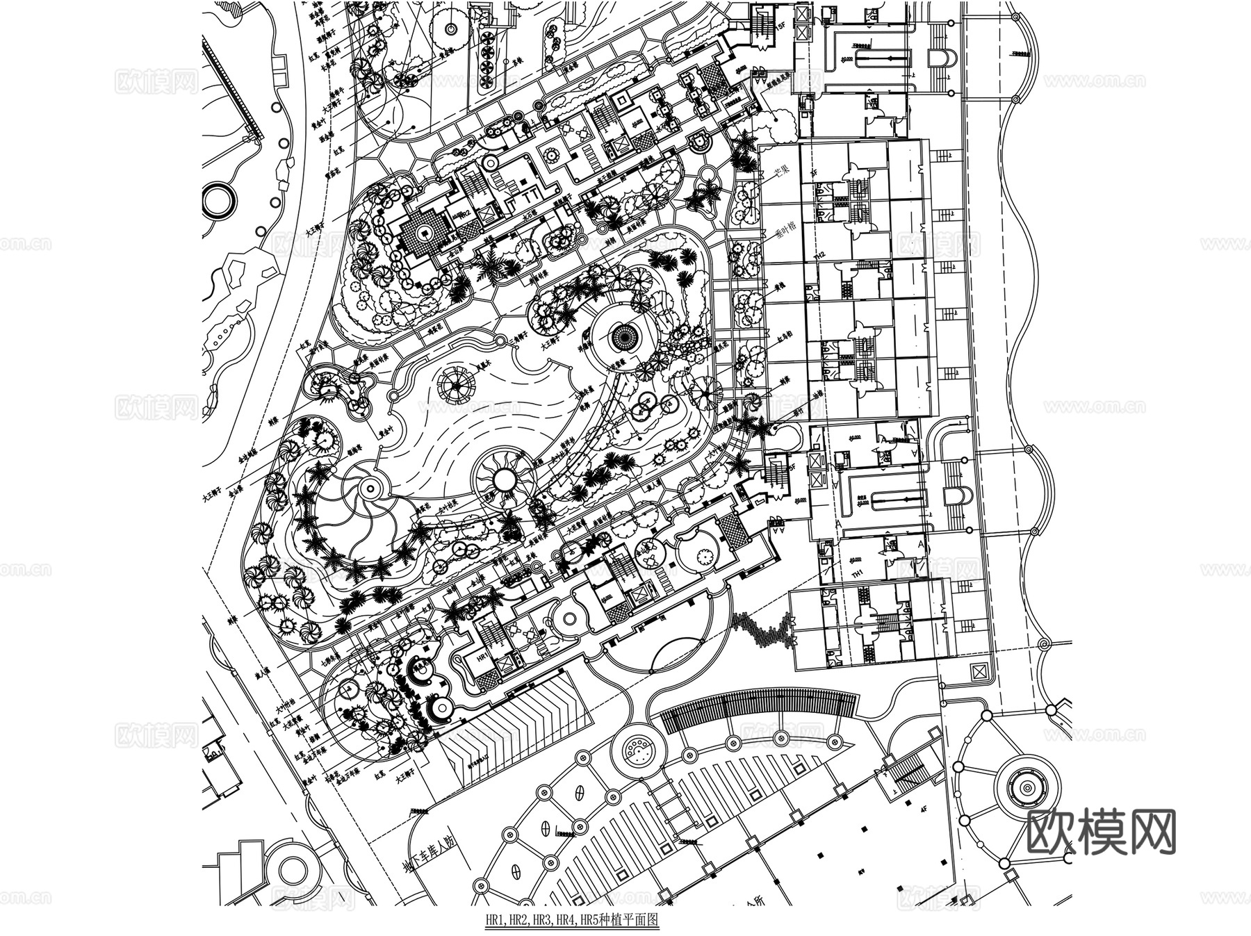 居住区景观绿化植物种植设计CAD施工图集 115套cad施工图
