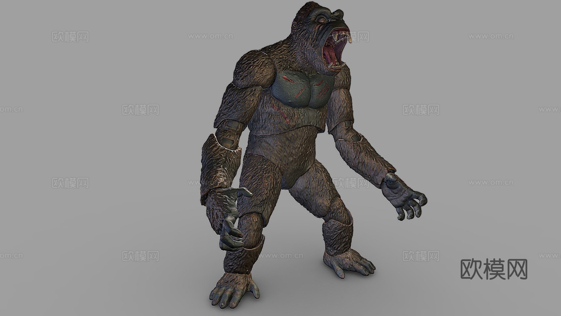 金刚雕像3D扫描su模型