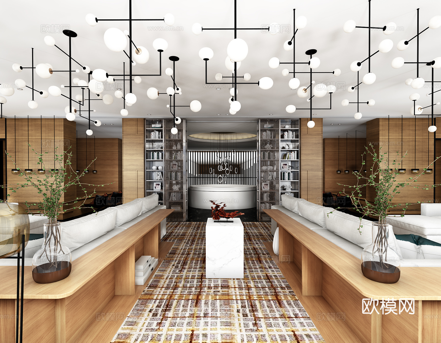 简欧会客休闲室804573d模型下载