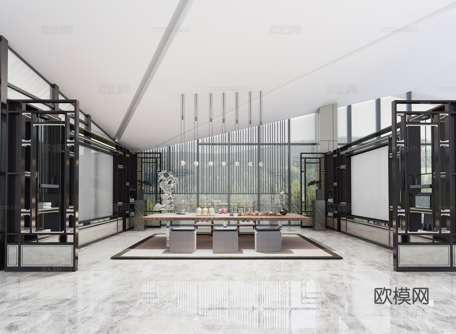 简欧中式茶室862633d模型下载