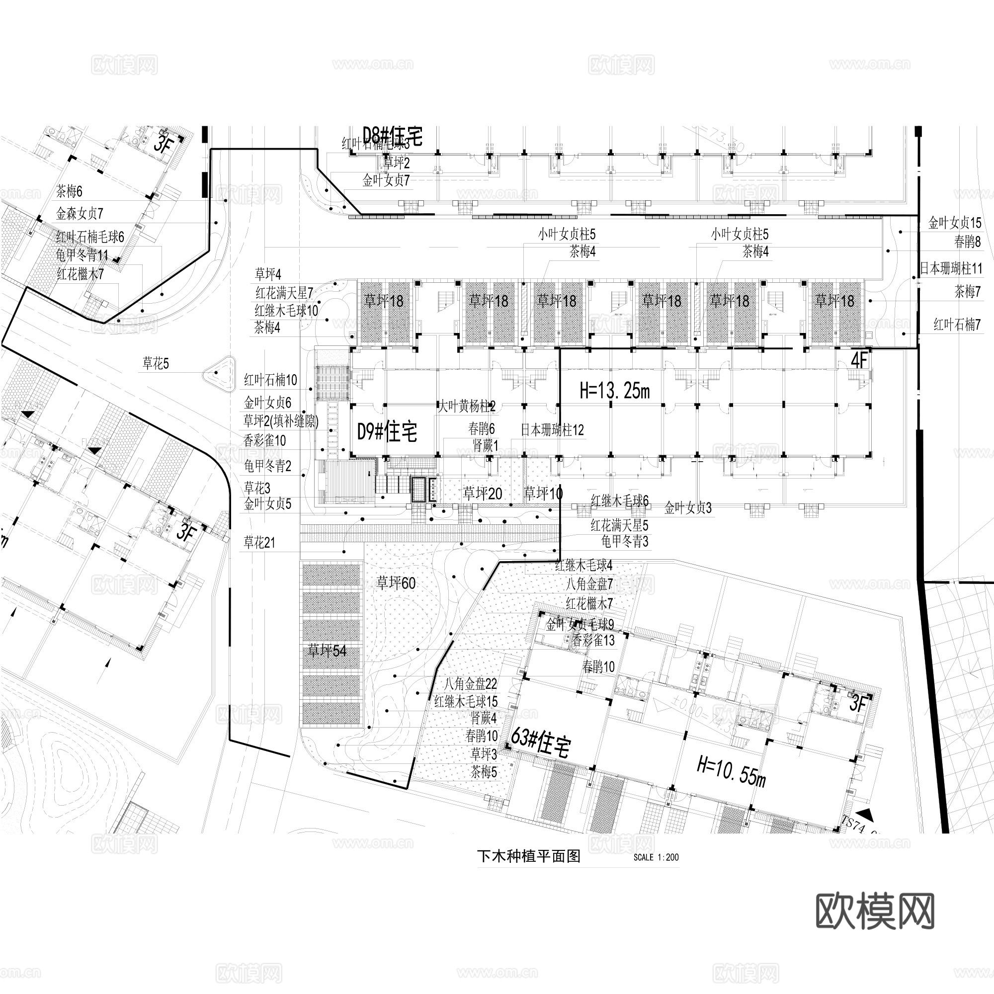 龙湖地产居住区大区展示区示范区植物景观CAD施工图集 15套cad施工图