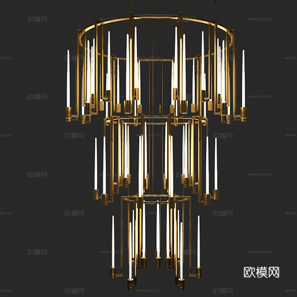 简欧金属贝壳吊灯3d模型