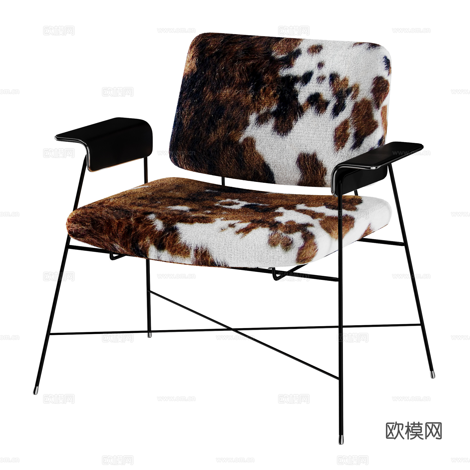 BAXTER Bauhaus 包豪斯休闲椅 奶牛皮休闲椅 扶su模型