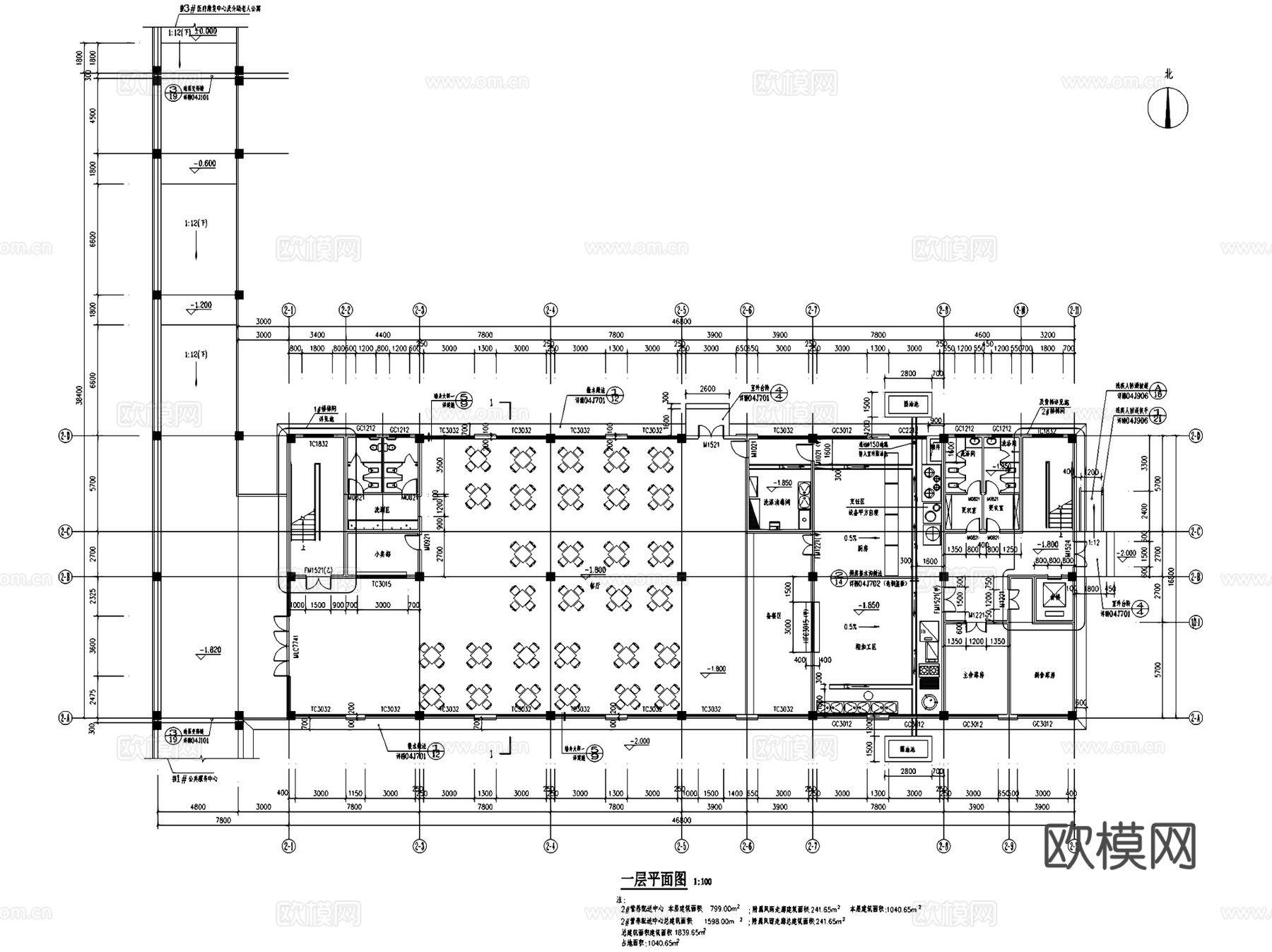 疗养院养老院福利院建筑CAD施工图集 17套cad施工图