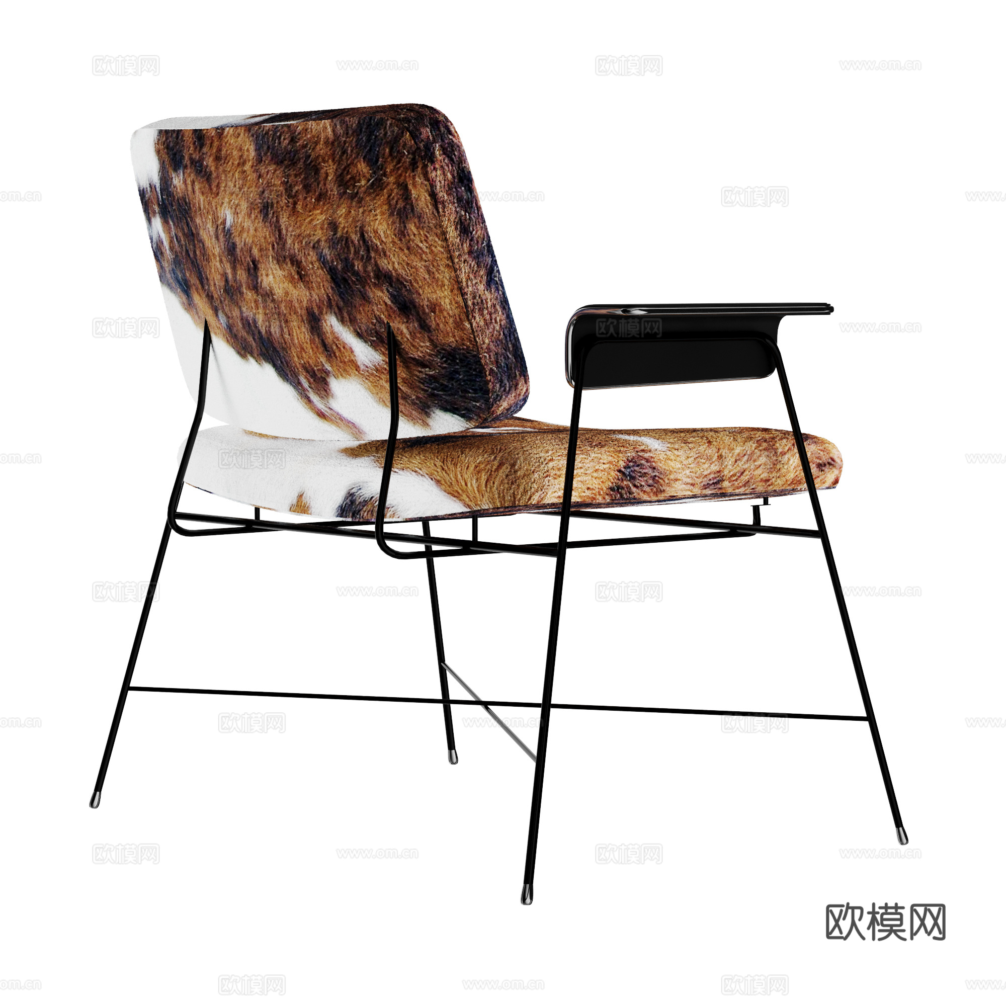 BAXTER Bauhaus 包豪斯休闲椅 奶牛皮休闲椅 扶su模型