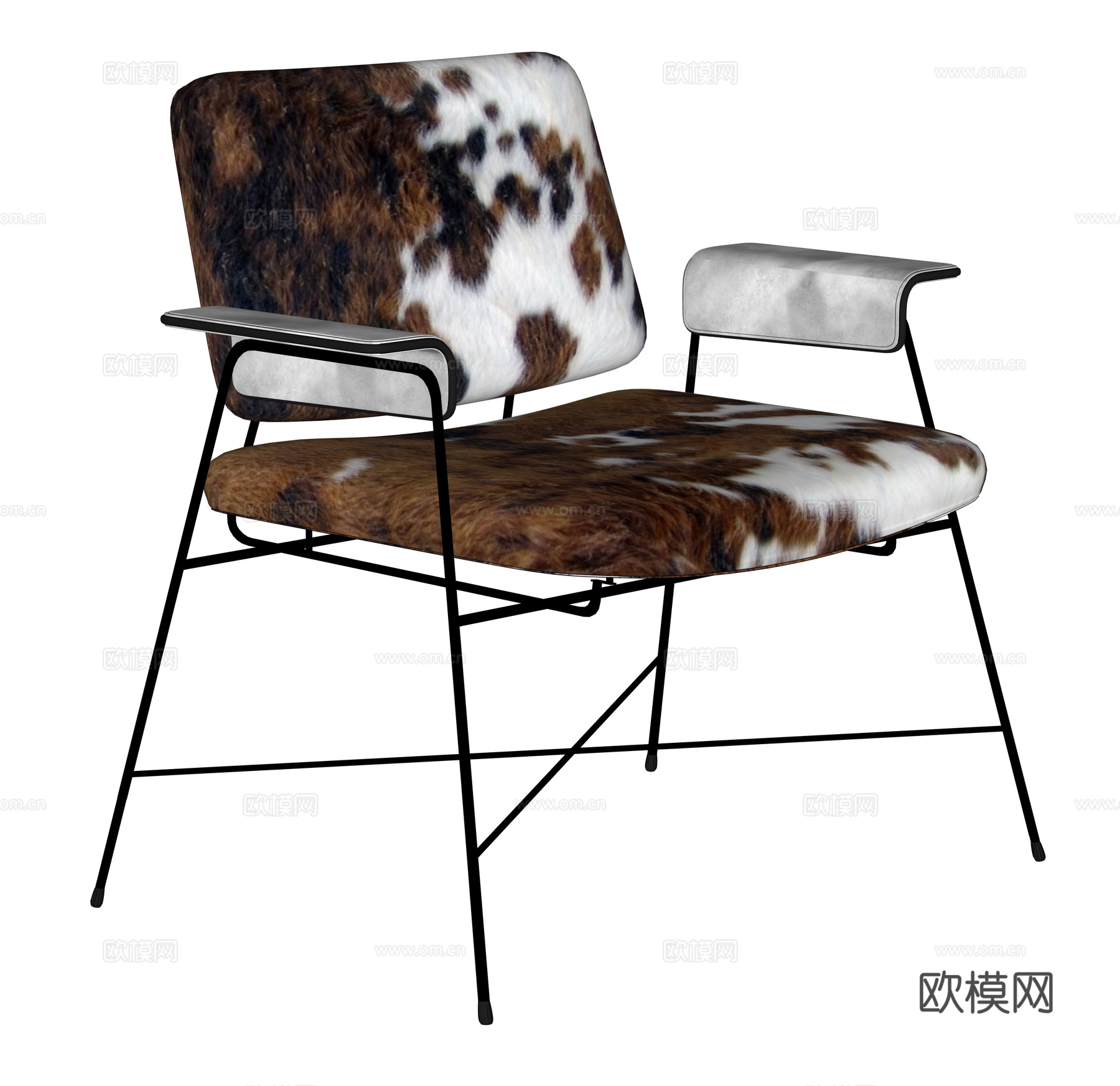 BAXTER Bauhaus 包豪斯休闲椅 奶牛皮休闲椅 扶su模型