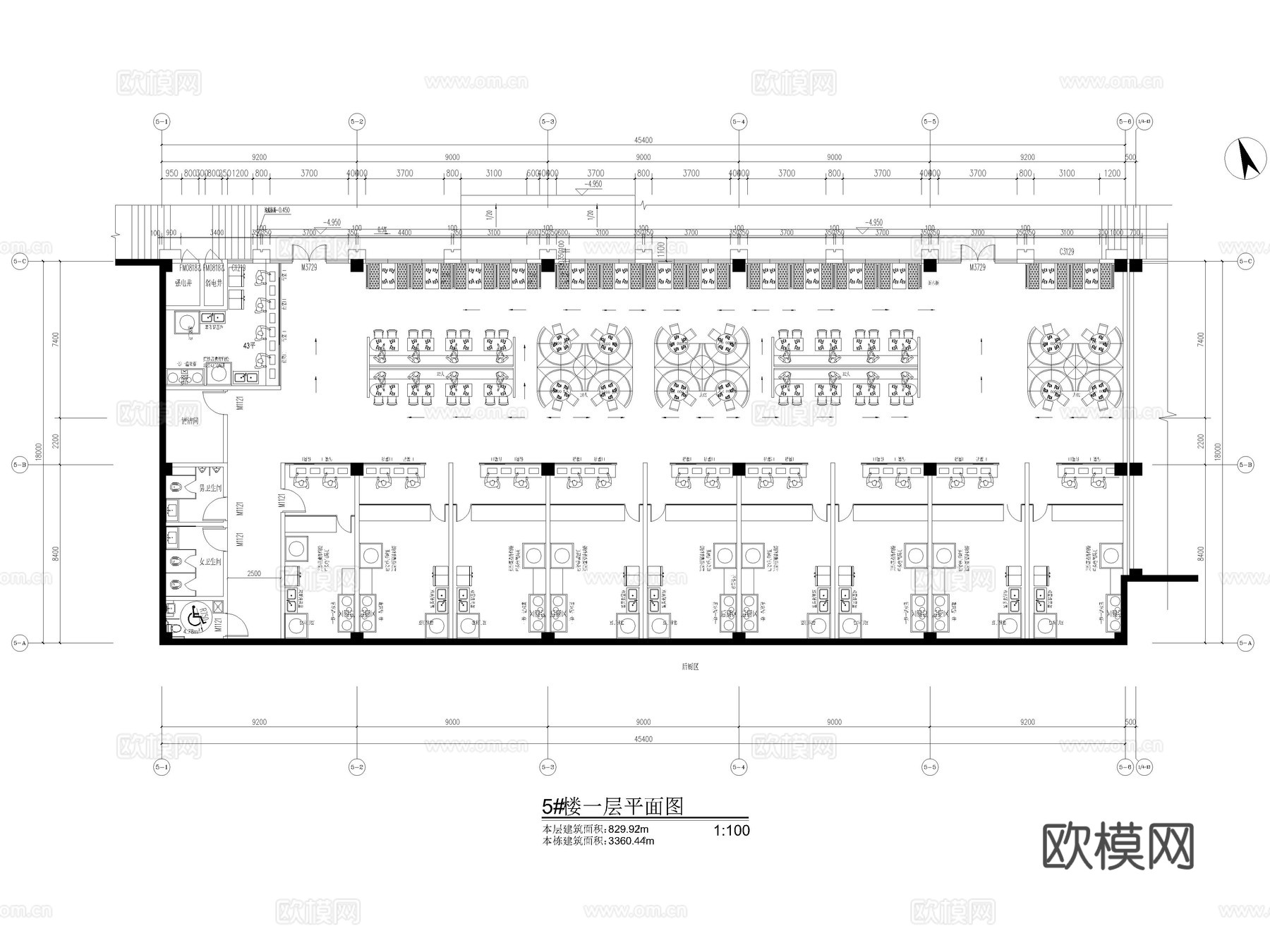 12套美食广场美食城美食街室内CAD施工图cad施工图