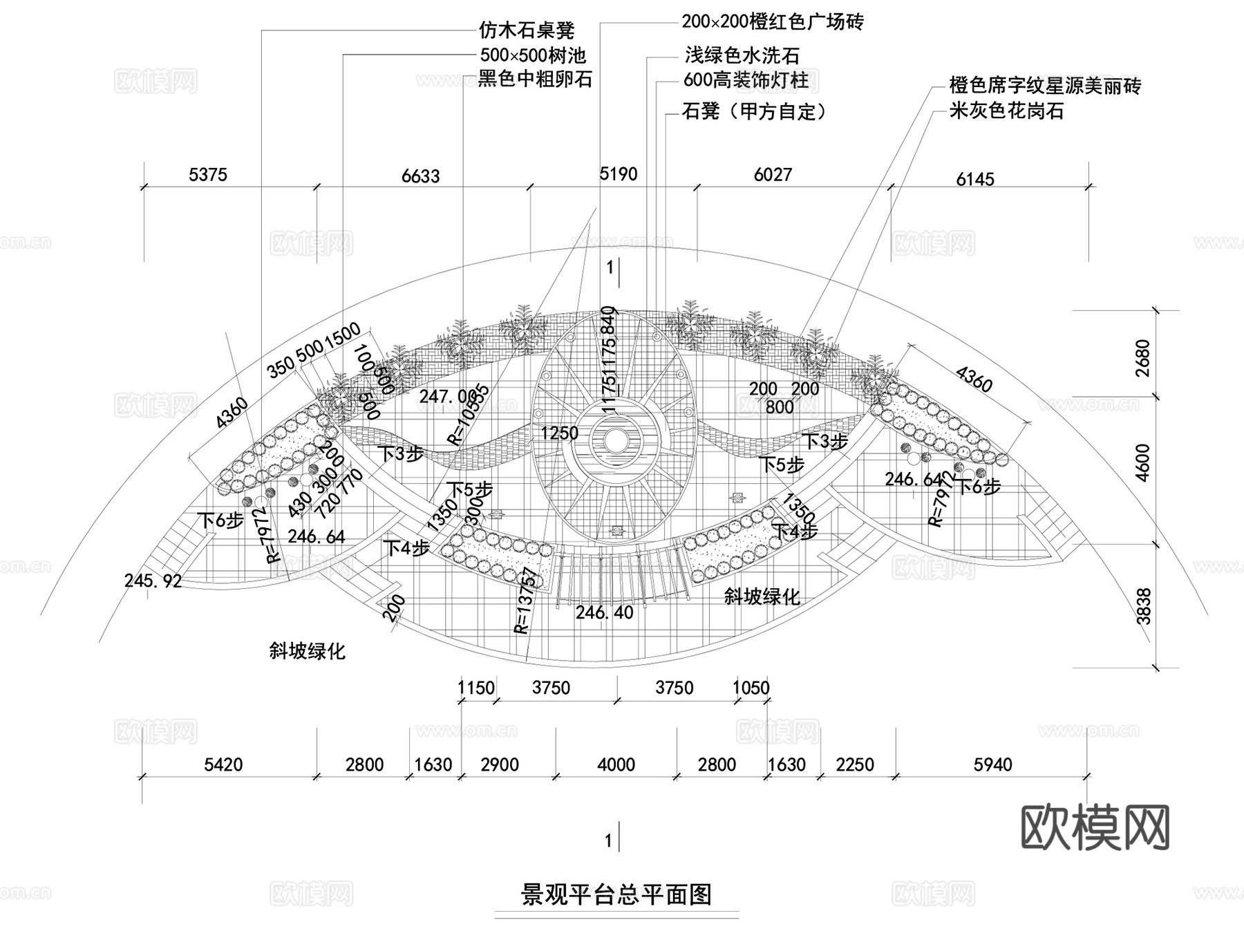 木结构栈道观景木平台木栏杆景观构造CAD施工图集 50套cad施工图