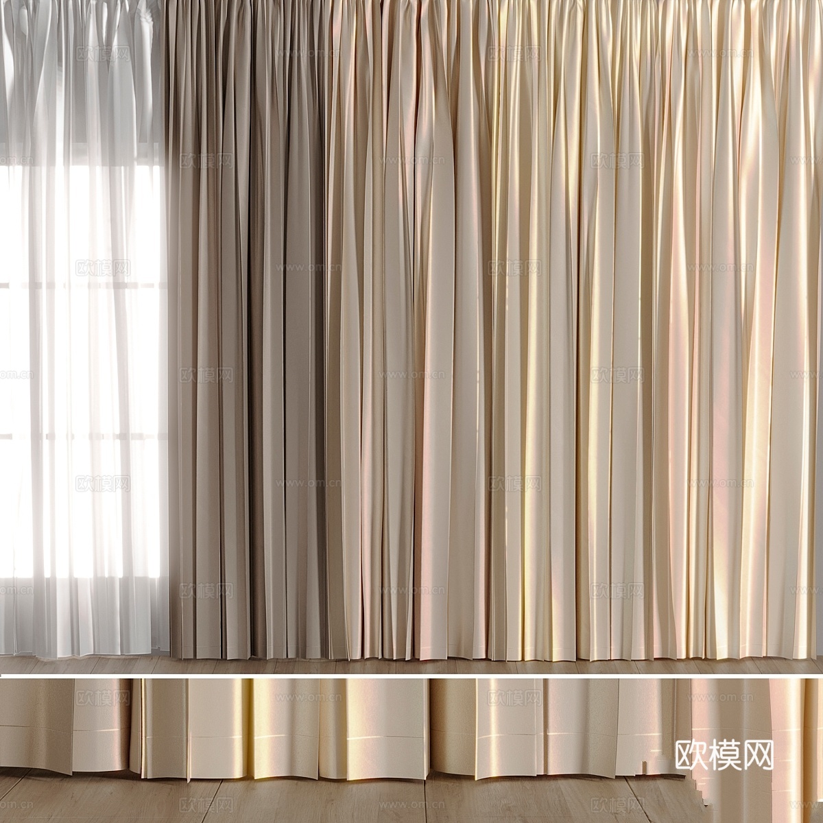 窗帘3d模型下载
