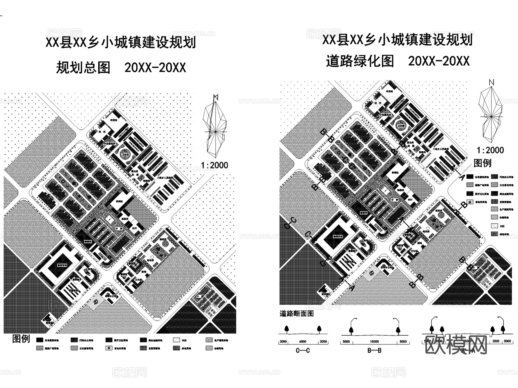 美丽乡村村庄规划平面图CAD施工图集 28套cad施工图